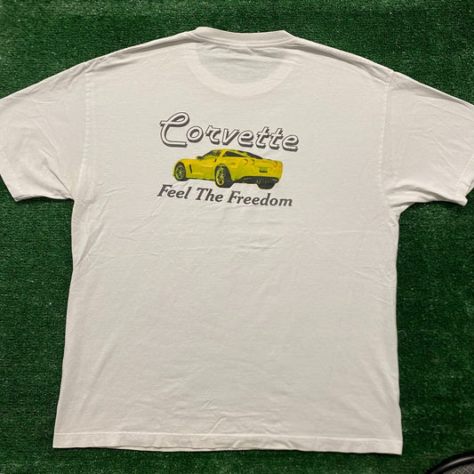 Vintage Y2K Corvette Factory Shirt White Cars Auto Plant Tee