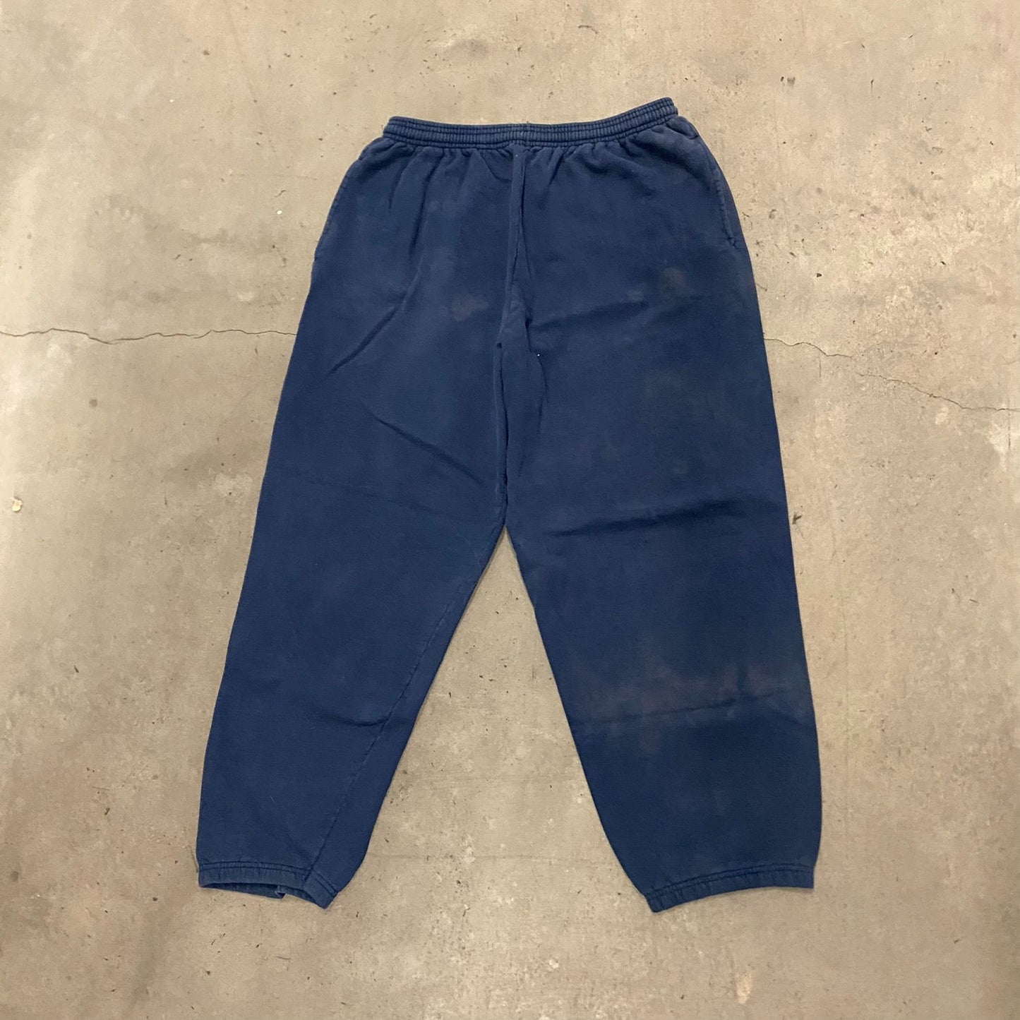 Vintage 90s Navy Blue Essential Baggy Fleece Sweatpants