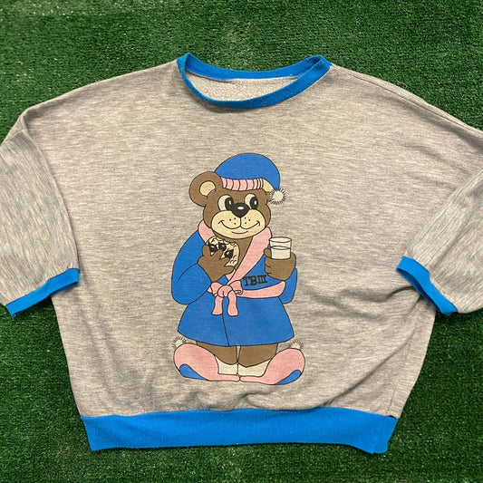 Sleepy Night Bear Vintage 80s Cute Animals Sweatshirt