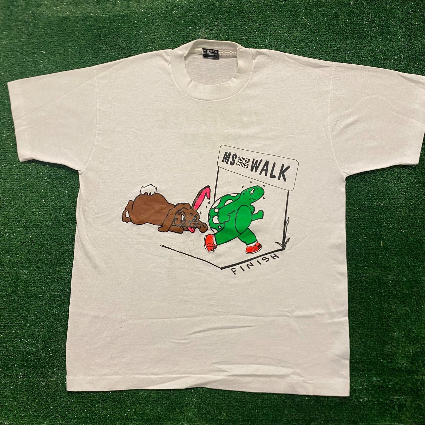 Vintage 90s Essential Cartoon Animals Marathon Single Stitch T-Shirt