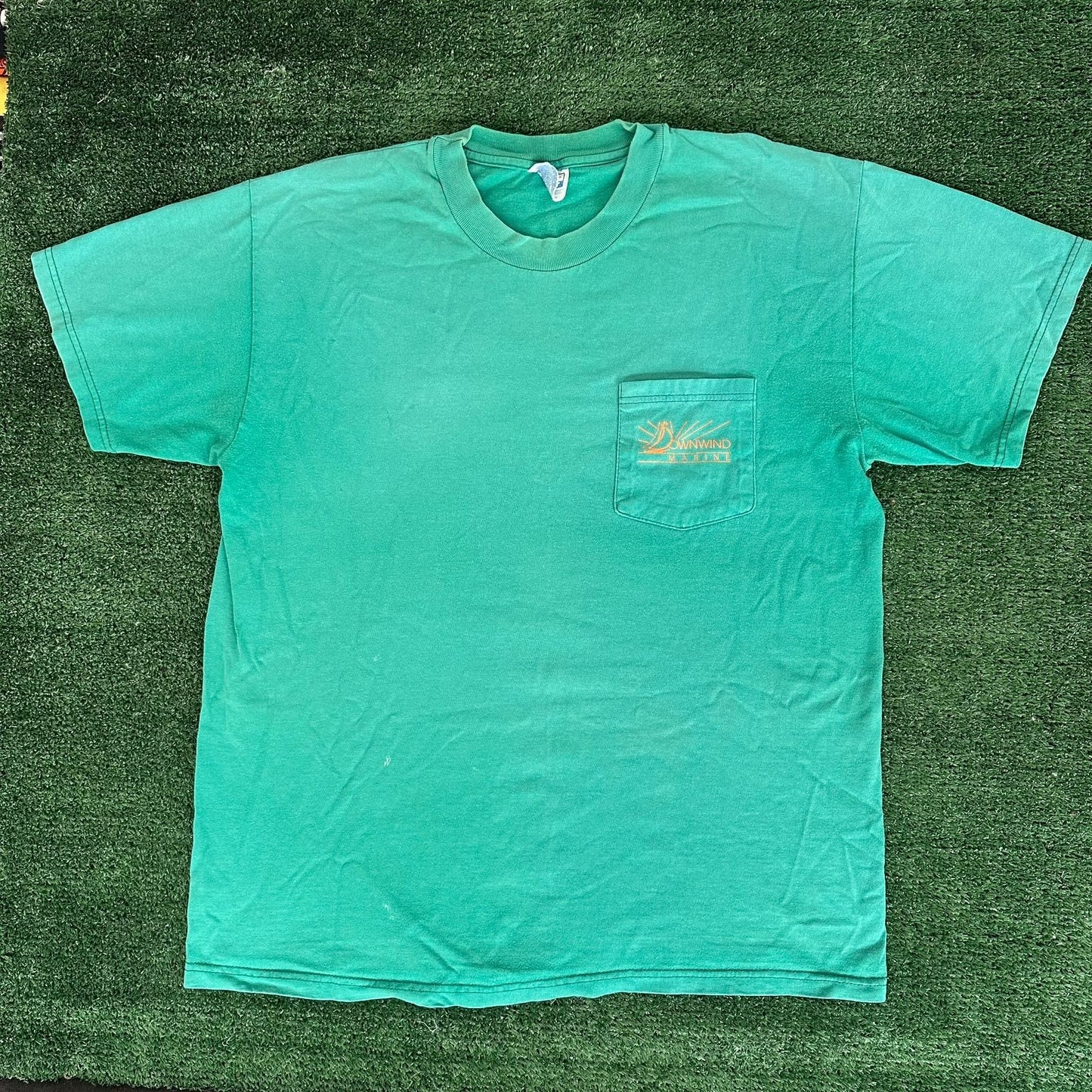 Vintage Y2K San Diego Sailboat T-Shirt Surf Preppy Nautical Coastal Beach Teal L