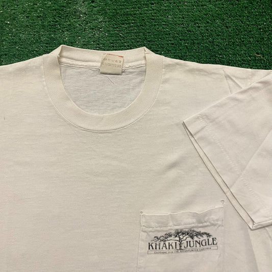Khaki Jungle Vintage 90s Safari Animals Nature T-Shirt