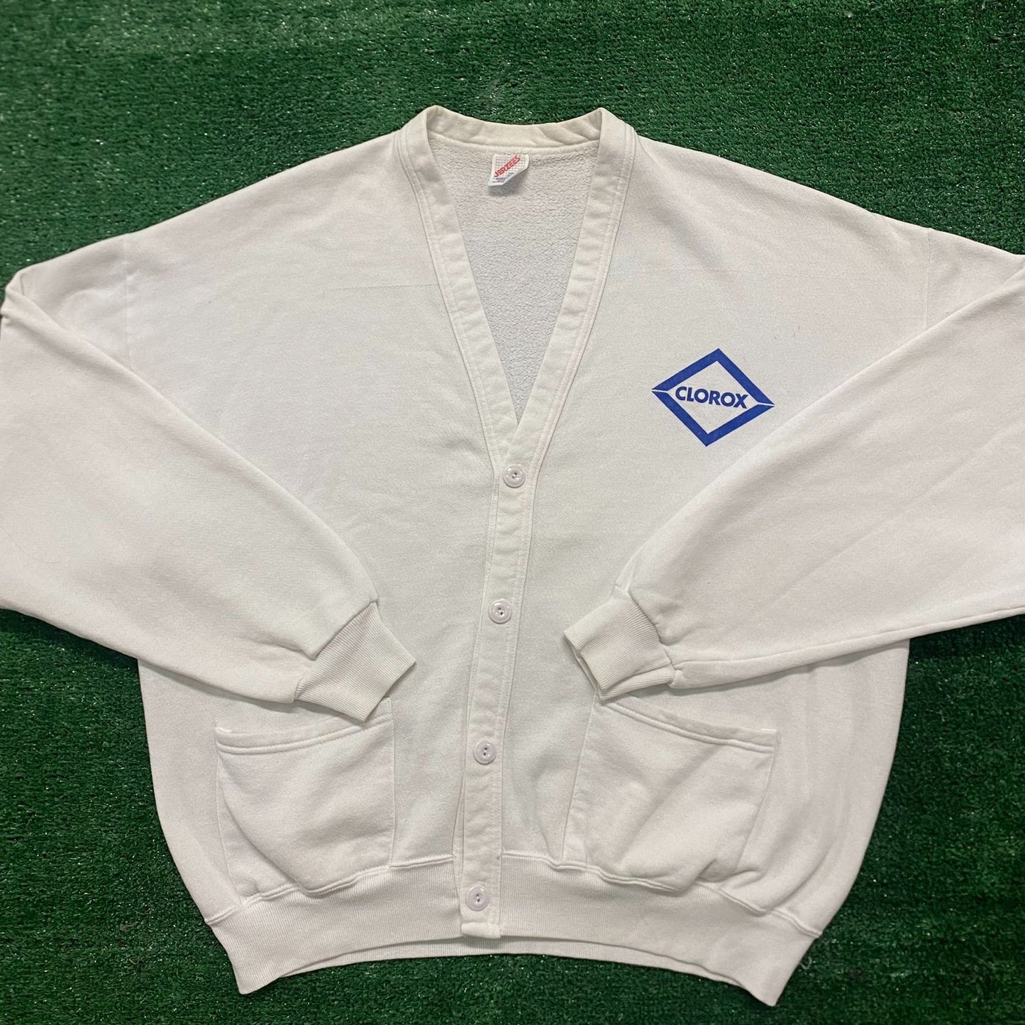 Vintage 80s Clorox Bleach Essential Cardigan Sweatshirt