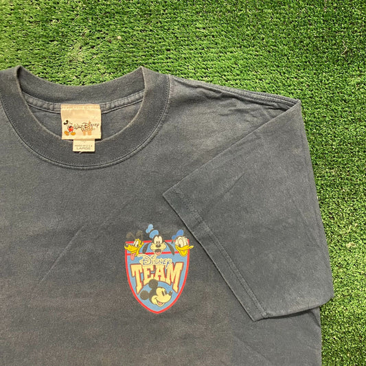 Vintage 90s Disney Shirt Navy Sun Faded Mickey Cartoon Tee