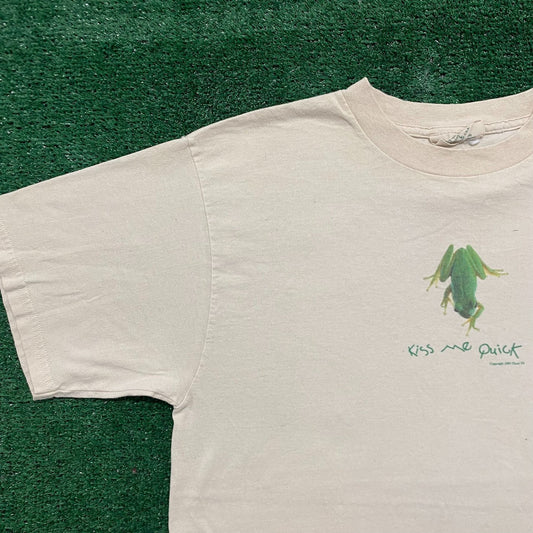 Vintage 90s Kiss Me Frog Nature Animals Humor T-Shirt