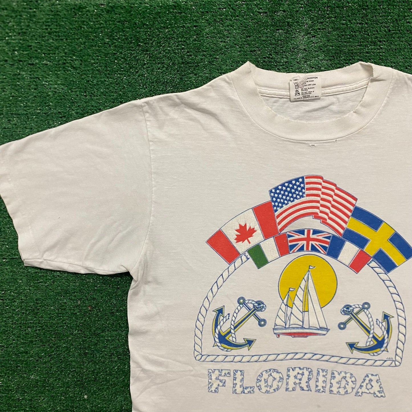 Vintage 80s Florida Nautical Single Stitch Tourist Tee