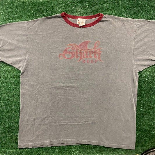 Vintage Y2K Typhoon Lagoon Shirt Disney Shark Reef Ringer Tee