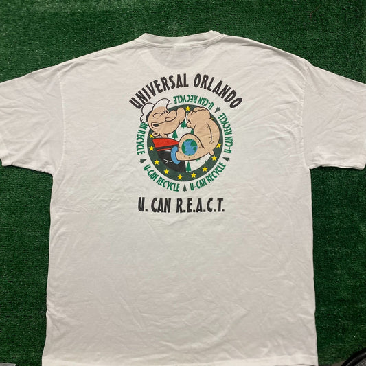 Vintage 90s Popeye Orlando Recycle Baggy Essential Tee