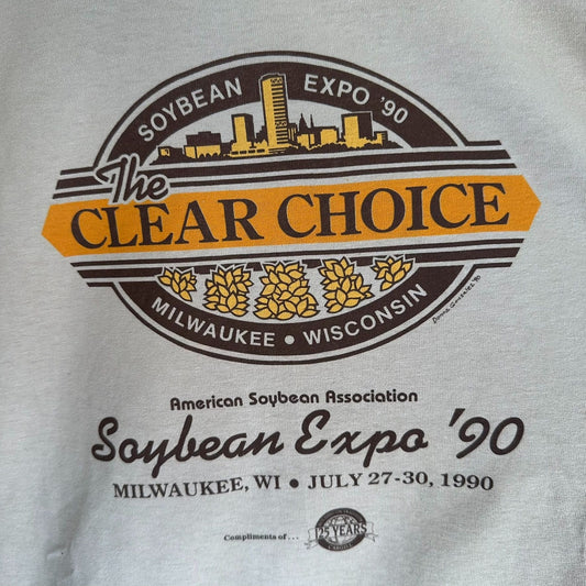 Vintage 90s Wisconsin Soybean Expo T-Shirt Farmer Agriculture Single Stitch XL