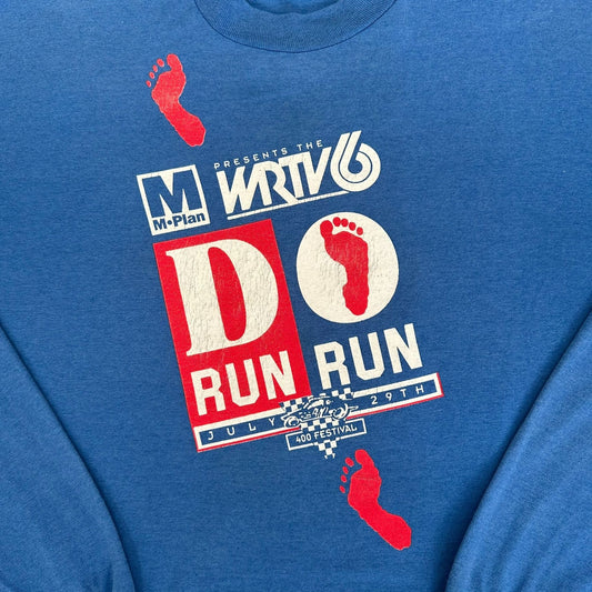 Vintage 90s Indy 400 10K 5K Run T-Shirt Long Sleeve Blue XL Single Stitch 1995