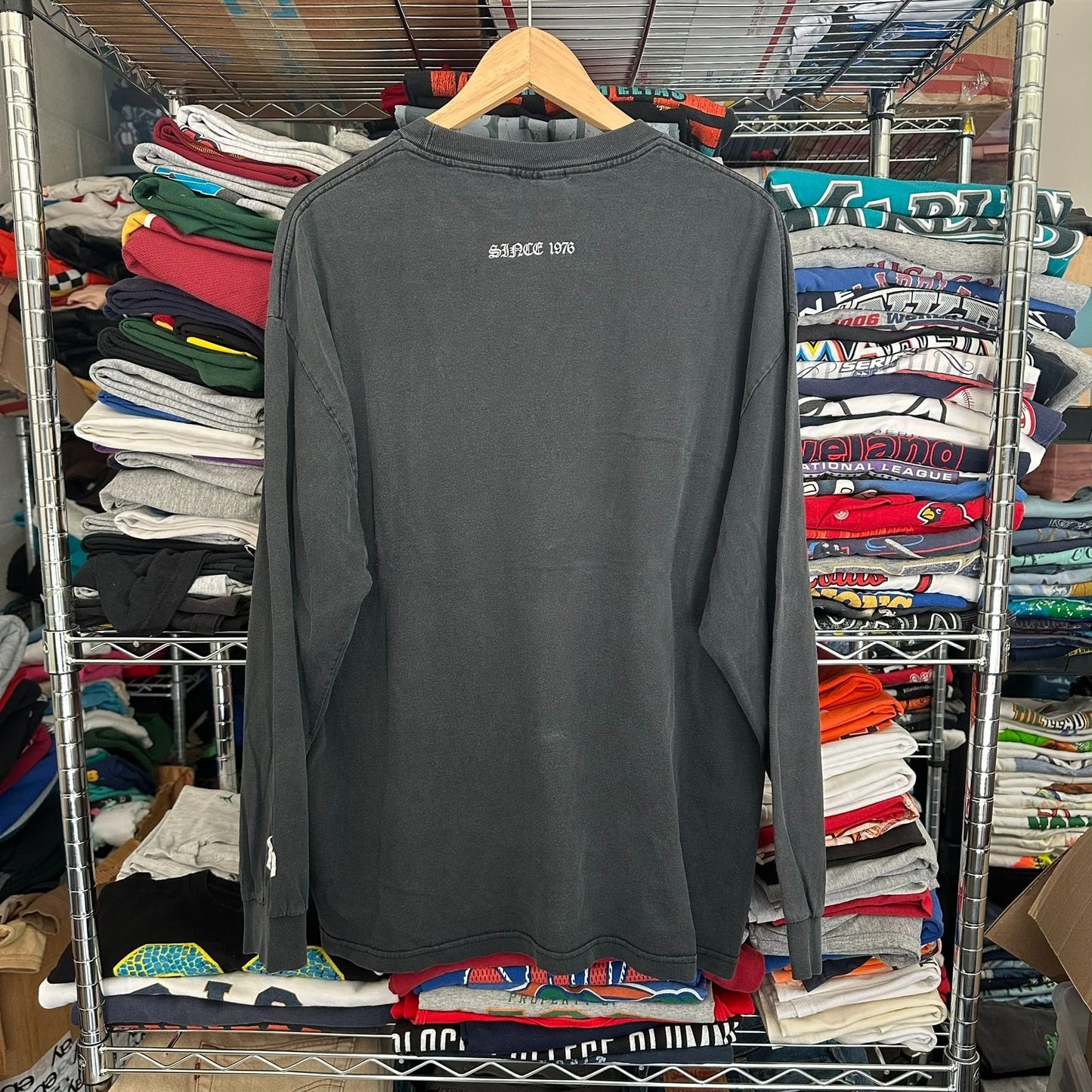 Vintage 90s Surfin' West Boardshop T-Shirt Goth Punk Skate Long Sleeve Black XL