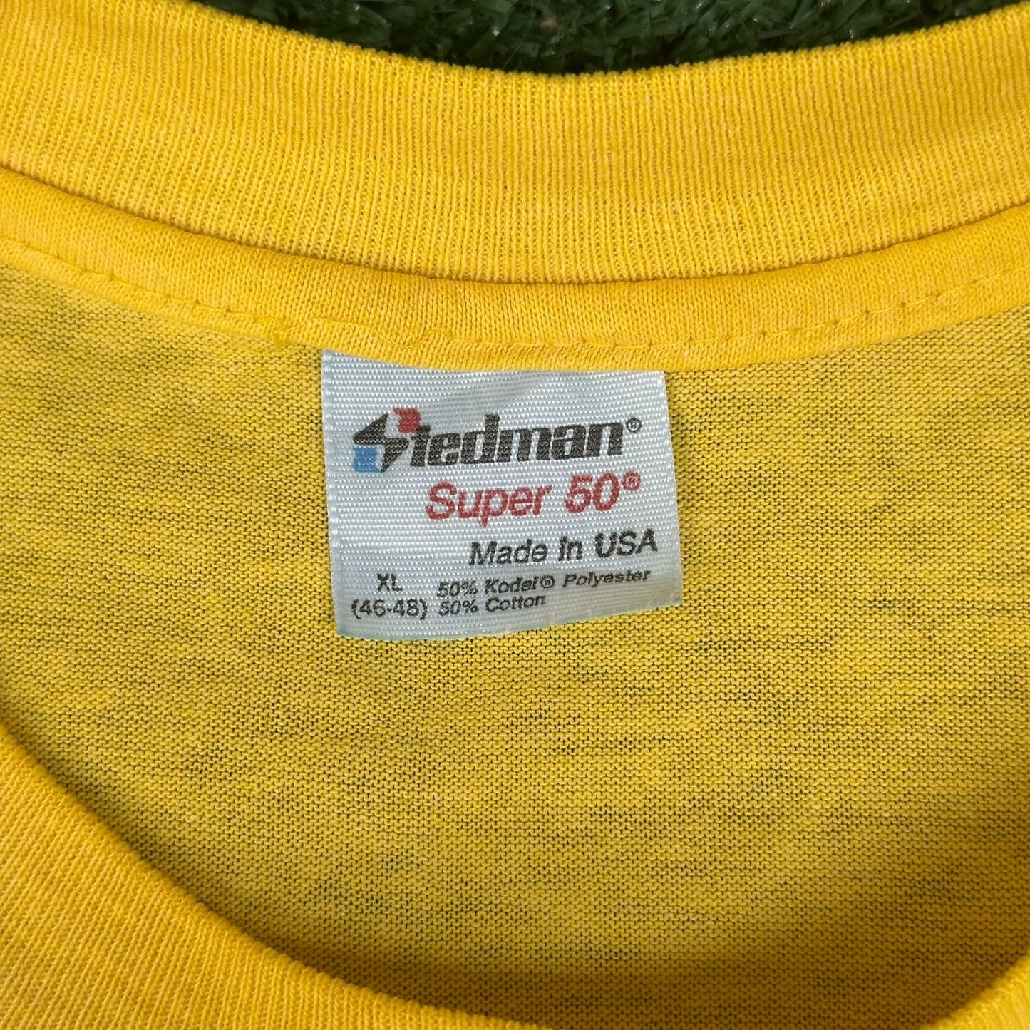 Vintage 80s Florida Manatee T-Shirt Yellow XL Single Stitch Tropical Surf Beach