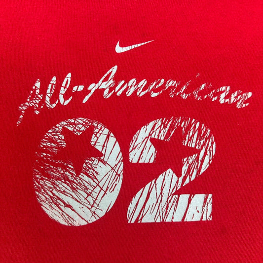 Vintage Y2K Nike All American Center Swoosh T-Shirt Boxy Red Athletic Streetwear