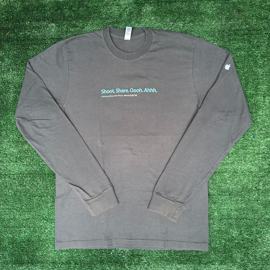 Vintage Y2K Apple iWeb iLife iPhoto T-Shirt 2006 Gray M Employee Promo Quote