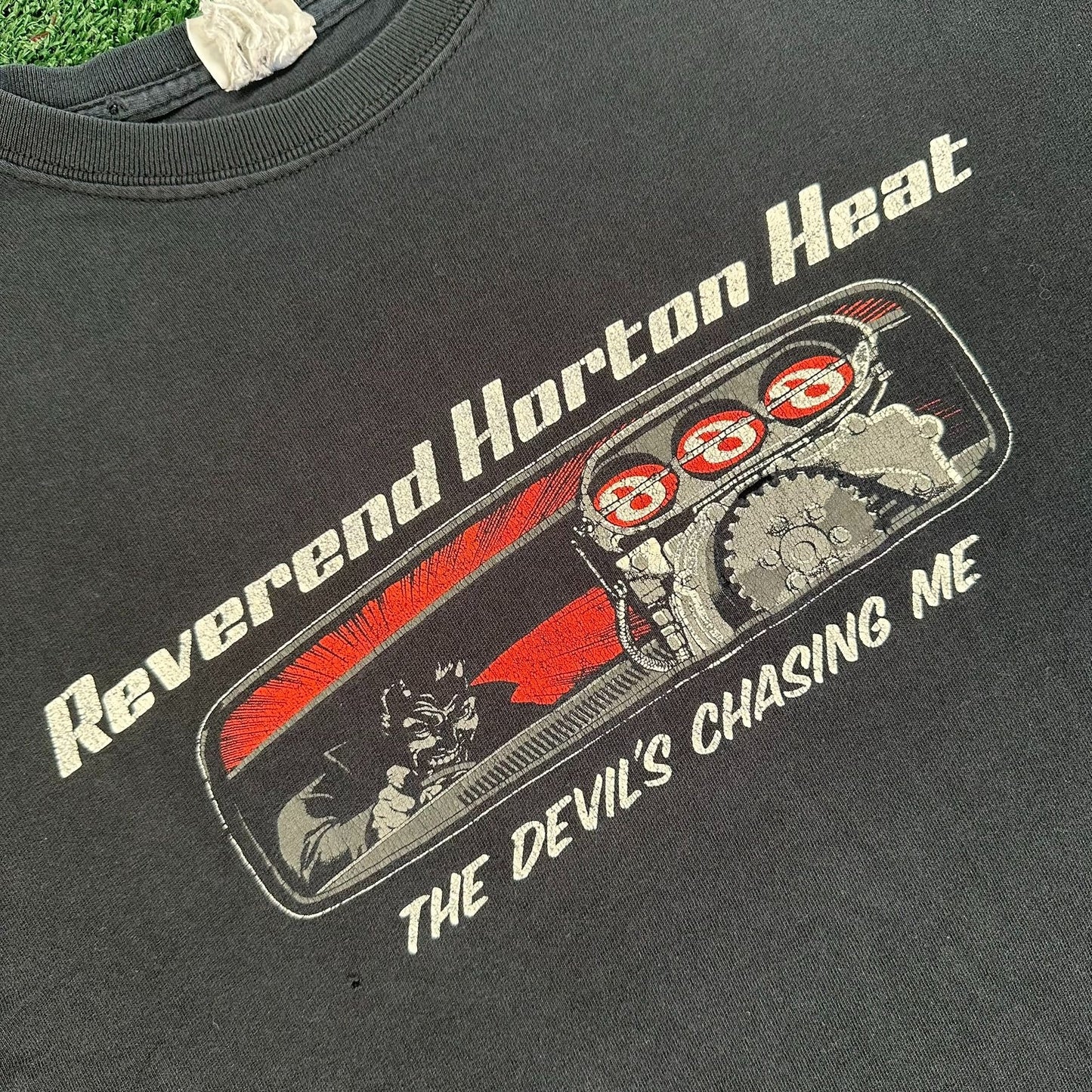 Vintage Y2K Reverend Horton Heat T-Shirt Psychobilly Black M Punk Grunge