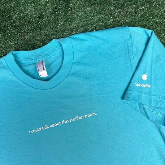 Vintage Y2K Apple Store Employee T-Shirt iPhone iPod Mac Promo Quote Blue S