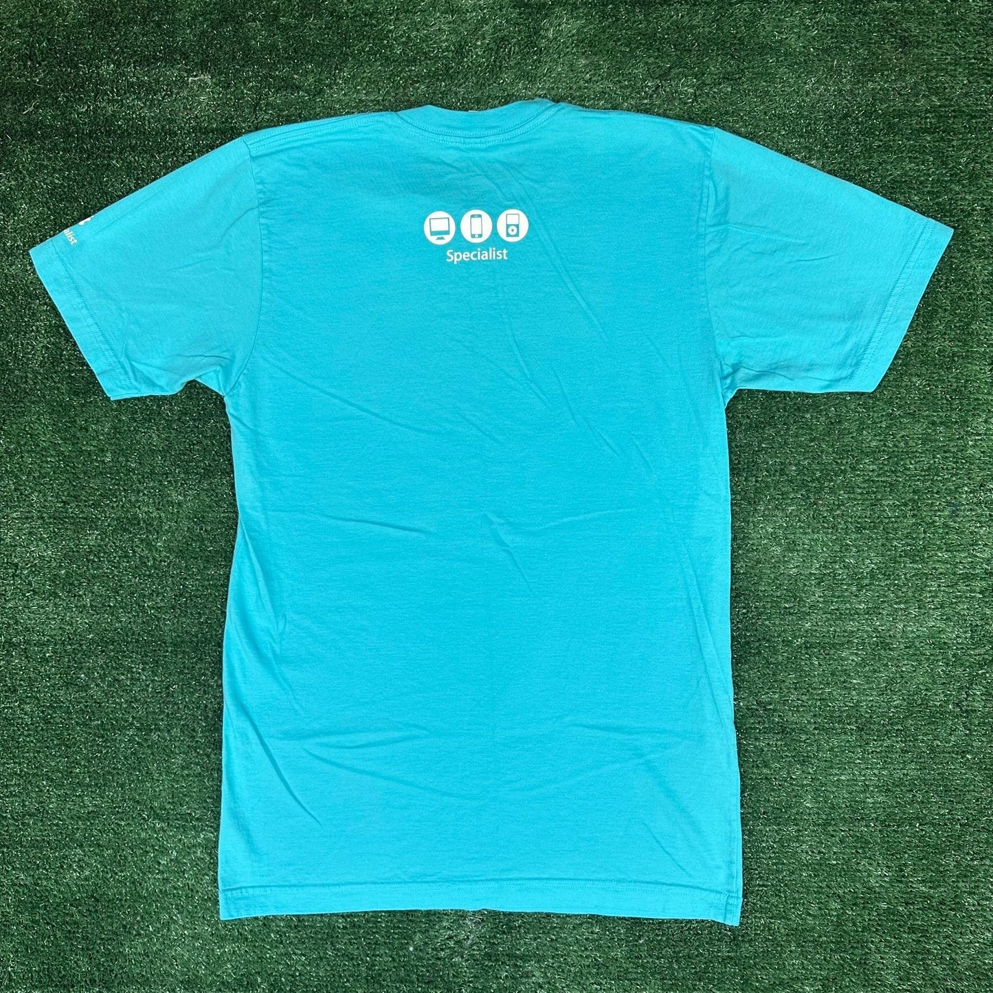Vintage Y2K Apple Store Employee T-Shirt iPhone iPod Mac Promo Quote Blue S
