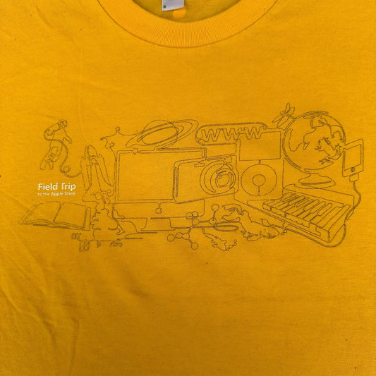 Vintage Y2K Apple Store Field Trip T-Shirt iMac iPhone iPod Tech Promo Yellow S