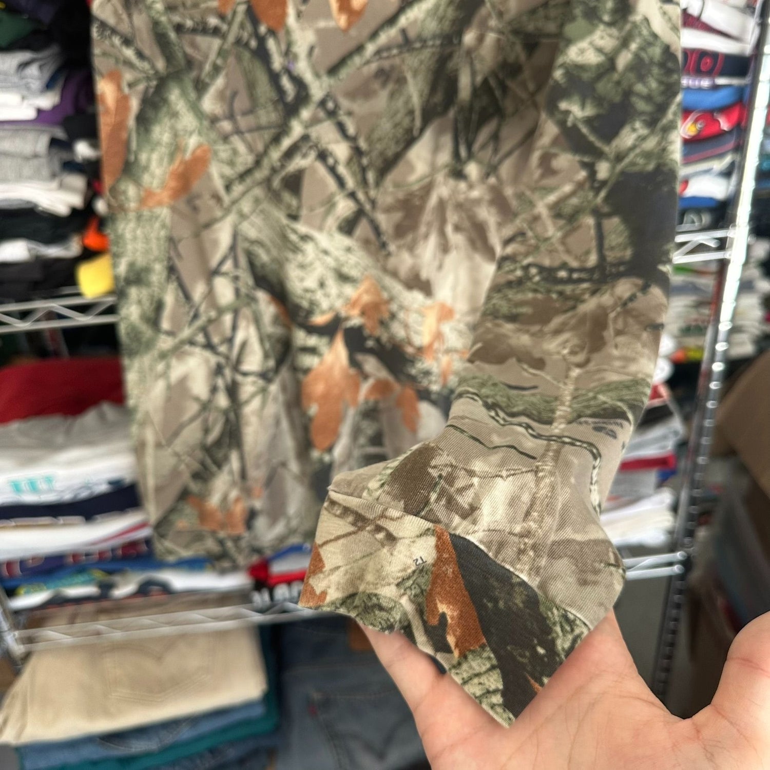 Vintage Y2K Realtree Camo T-Shirt Long Sleeve Grunge Gorpcore 
