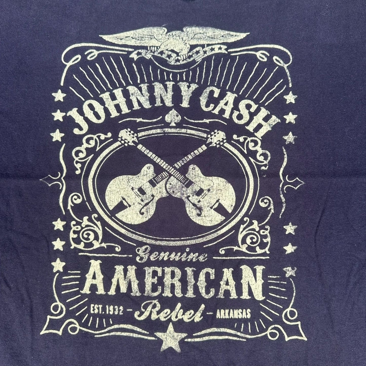 Vintage Y2K Zion Rootswear Johnny Cash Rebel T-Shirt Black L Outlaw Country Punk