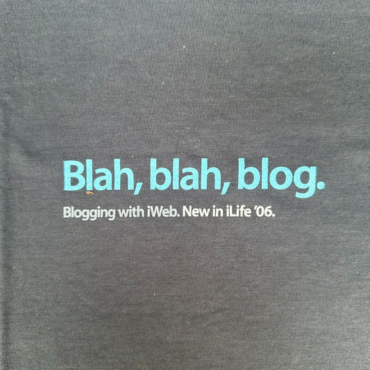 Vintage Y2K Apple iWeb iLife Blogging T-Shirt 2006 Gray M Macintosh Employee