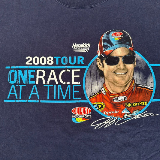Vintage Y2K NASCAR Jeff Gordon T-Shirt Racing 2008 Tour Chase Navy L Streetwear