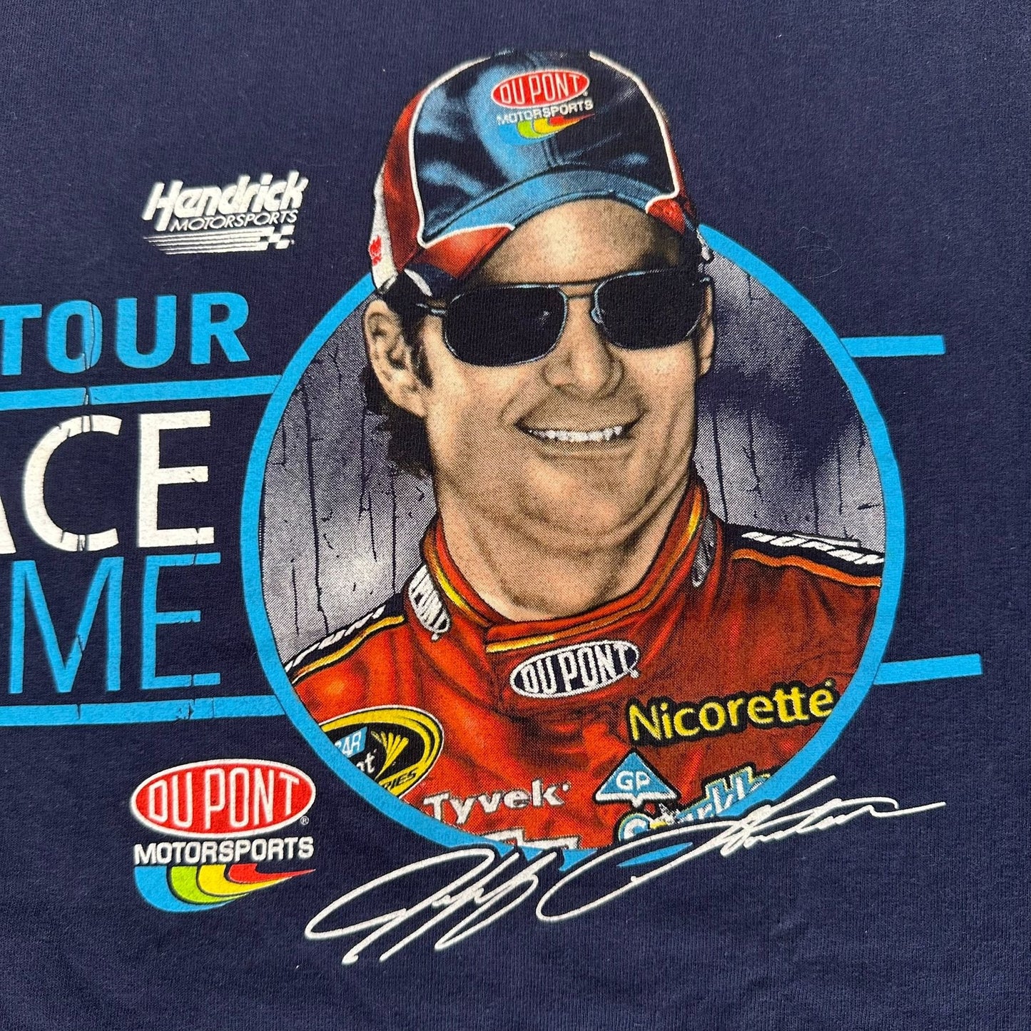 Vintage Y2K NASCAR Jeff Gordon T-Shirt Racing 2008 Tour Chase Navy L Streetwear