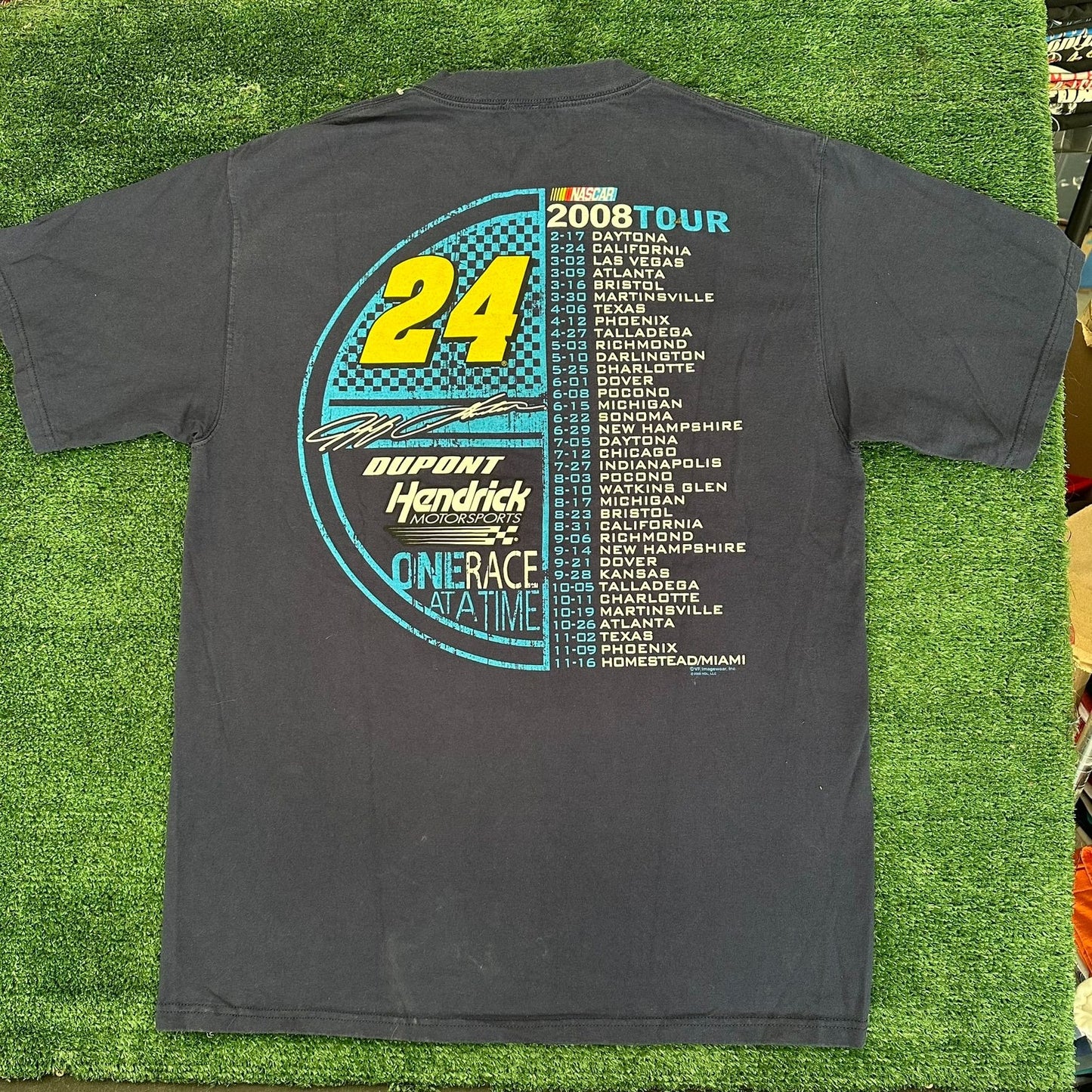 Vintage Y2K NASCAR Jeff Gordon T-Shirt Racing 2008 Tour Chase Navy L Streetwear