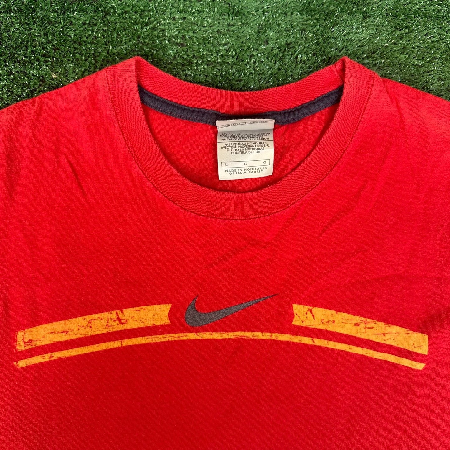 Vintage Y2K Nike Center Swoosh Muscle Shirt Sleeveless Tank Red L Surf Beach Gym