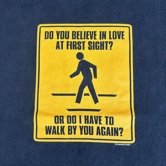 Vintage Y2K Ironic Love T-Shirt Sarcasm Grunge Skate Punk Faded Black M Gorpcore