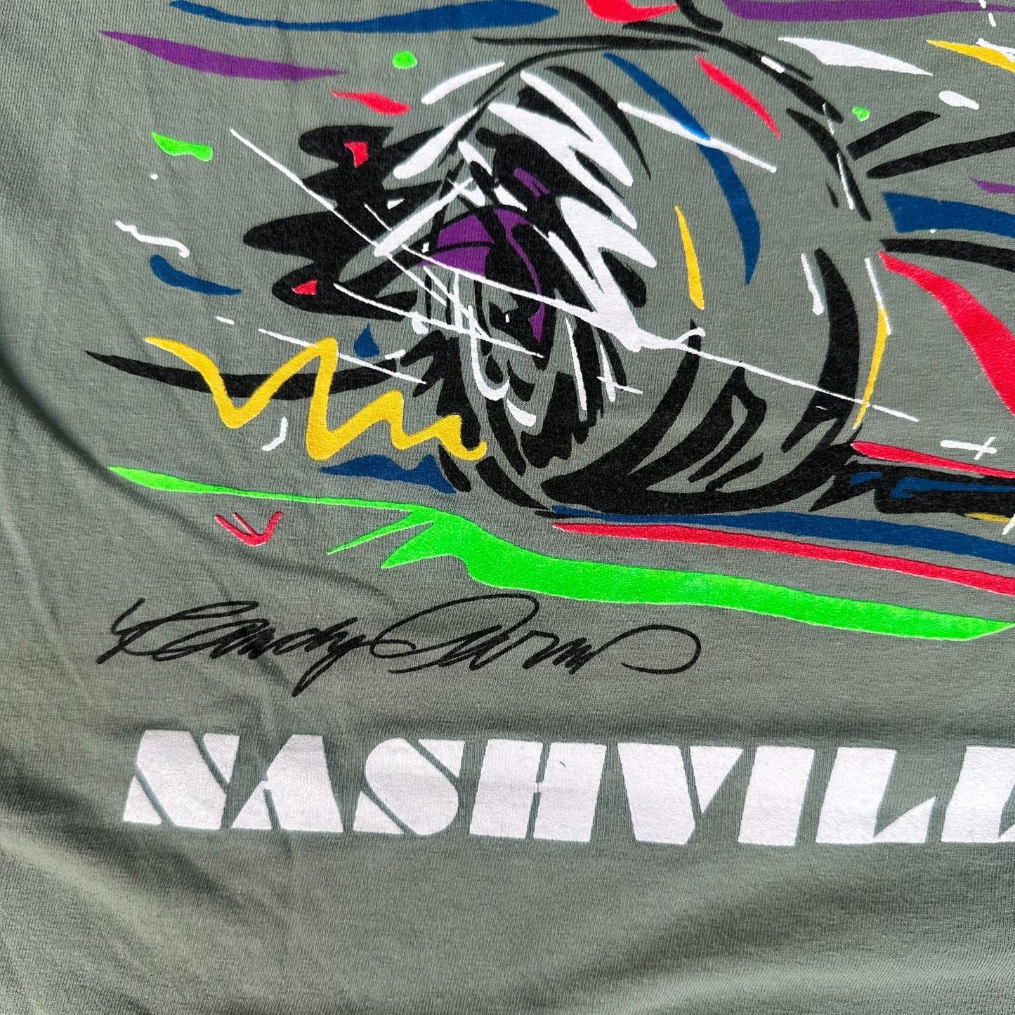 Nashville Music City Grand Prix 2022 Indy Car T-Shirt Abstract Racing Colorful L