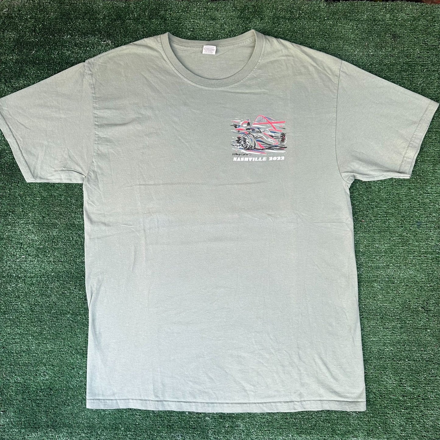 Nashville Music City Grand Prix 2022 Indy Car T-Shirt Abstract Racing Colorful L
