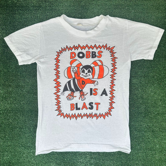 Vintage 80s Neon Bee T-Shirt White Youth L Single Stitch Paper Thin Rave Kidcore