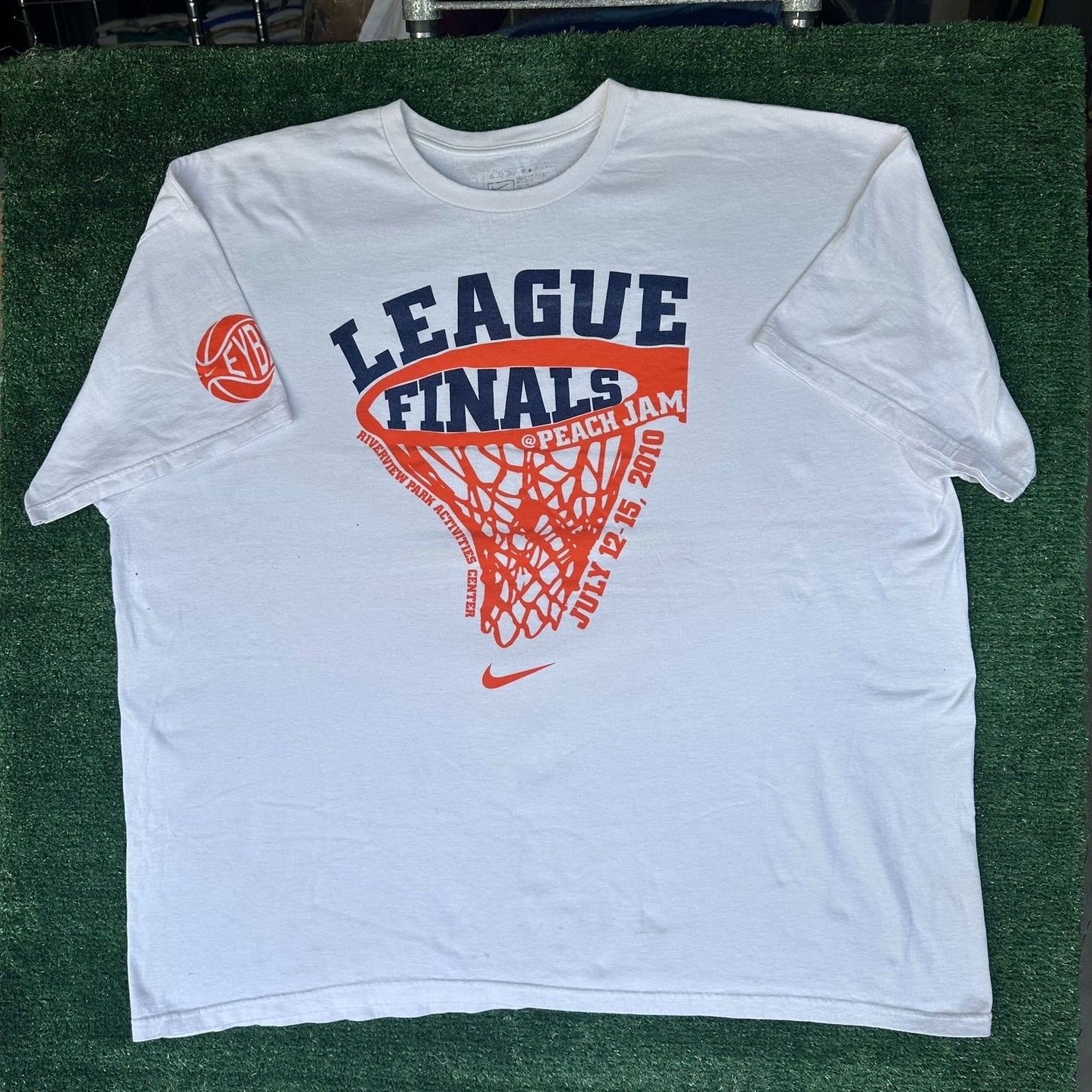 Nike EYBL Peach Jam 2010 T-Shirt White 3XL Elite Youth Basketball League Finals