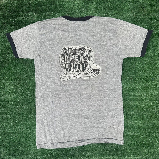 Vintage 70s Camp Perry Shooting Championship Ringer T-Shirt Paper Thin Soft S/M