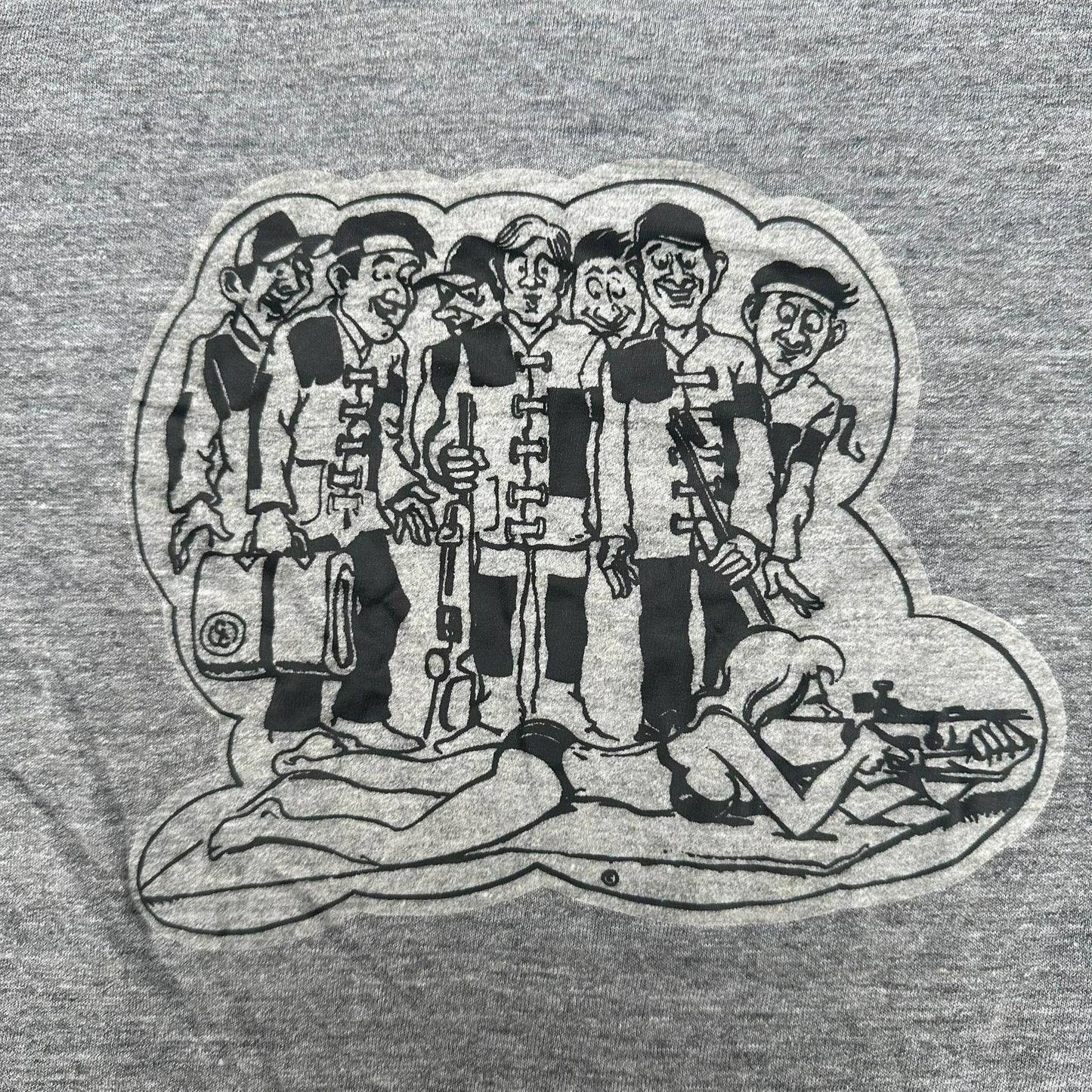 Vintage 70s Camp Perry Shooting Championship Ringer T-Shirt Paper Thin Soft S/M