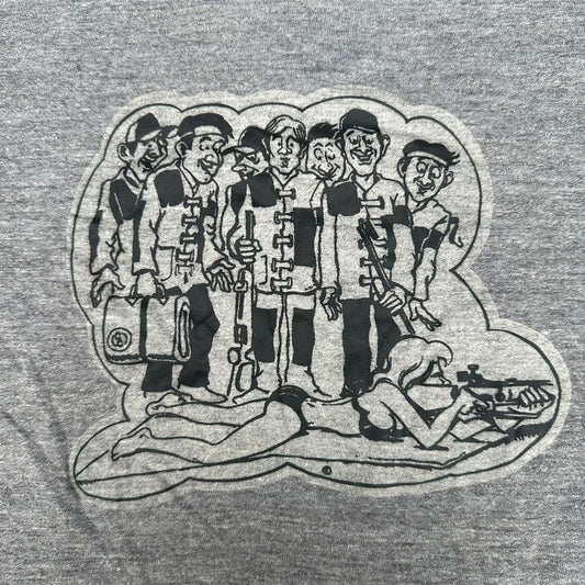 Vintage 70s Camp Perry Shooting Championship Ringer T-Shirt Paper Thin Soft S/M