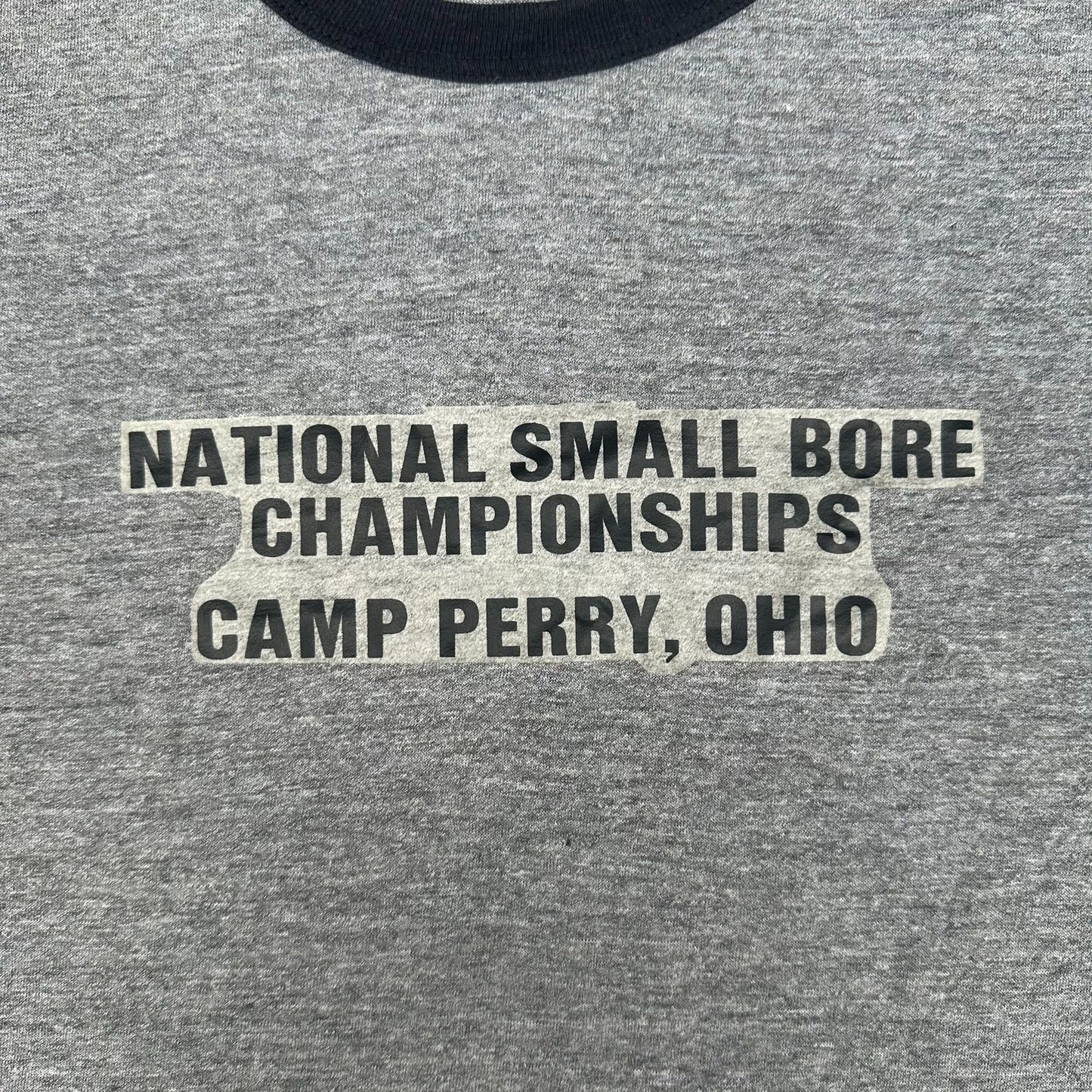 Vintage 70s Camp Perry Shooting Championship Ringer T-Shirt Paper Thin Soft S/M