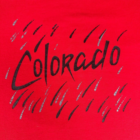 Vintage 80s Colorado T-Shirt Single Stitch Thin Red 50/50 Gorpcore Western M