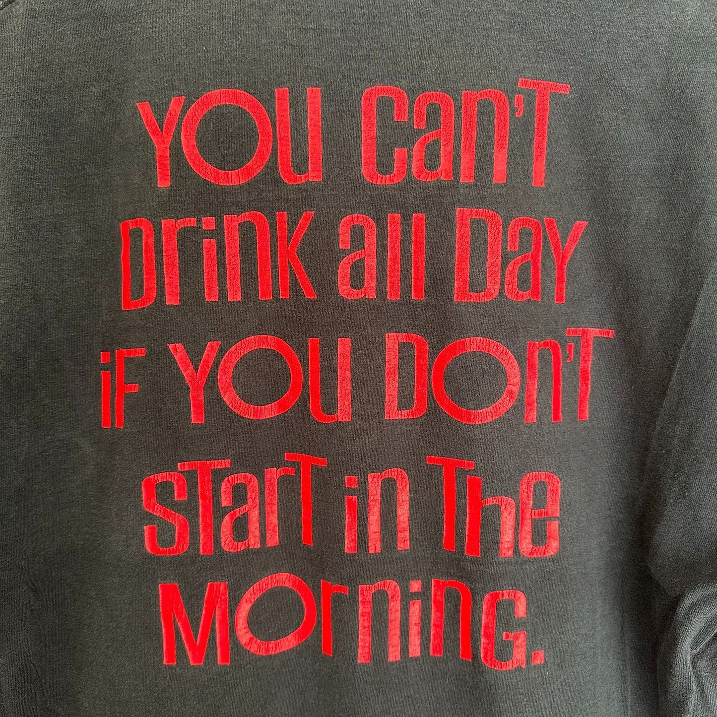 Vintage Y2K Day Drinking Humor T-Shirt Faded Black Grunge Skate L Phoenix AZ