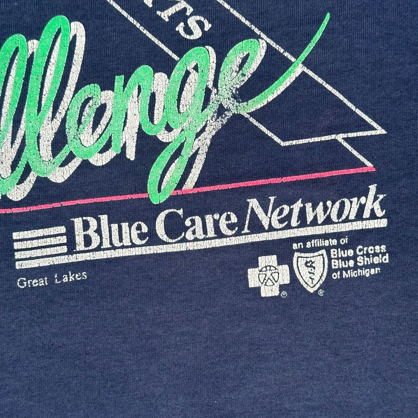 Vintage 90s Running Race Michigan T-Shirt Sun Faded Single Stitch Screen Stars L