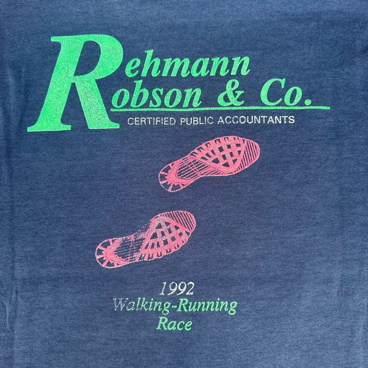 Vintage 90s Running Race Michigan T-Shirt Sun Faded Single Stitch Screen Stars L