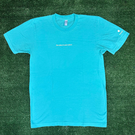 Vintage Y2K Apple Store Manager Employee T-Shirt Rare Tech Promo Quote Blue S