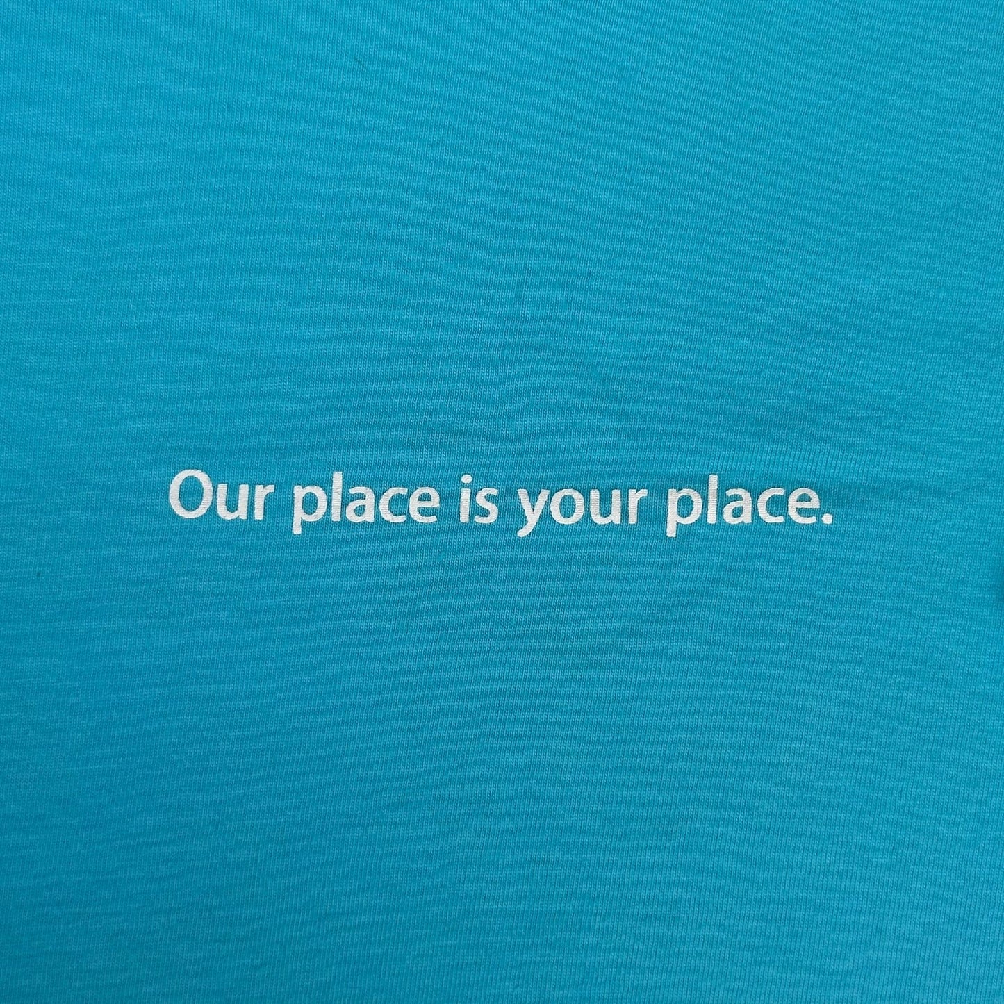 Vintage Y2K Apple Store Manager Employee T-Shirt Rare Tech Promo Quote Blue S