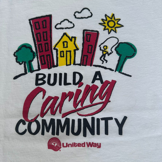 Vintage 90s Build a Caring Community T-Shirt Single Stitch Nonprofit Kidcore L