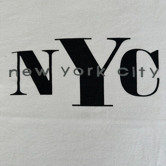 Vintage Y2K NYC New York City Spell Out T-Shirt White Hip Hop Travel Streetwear