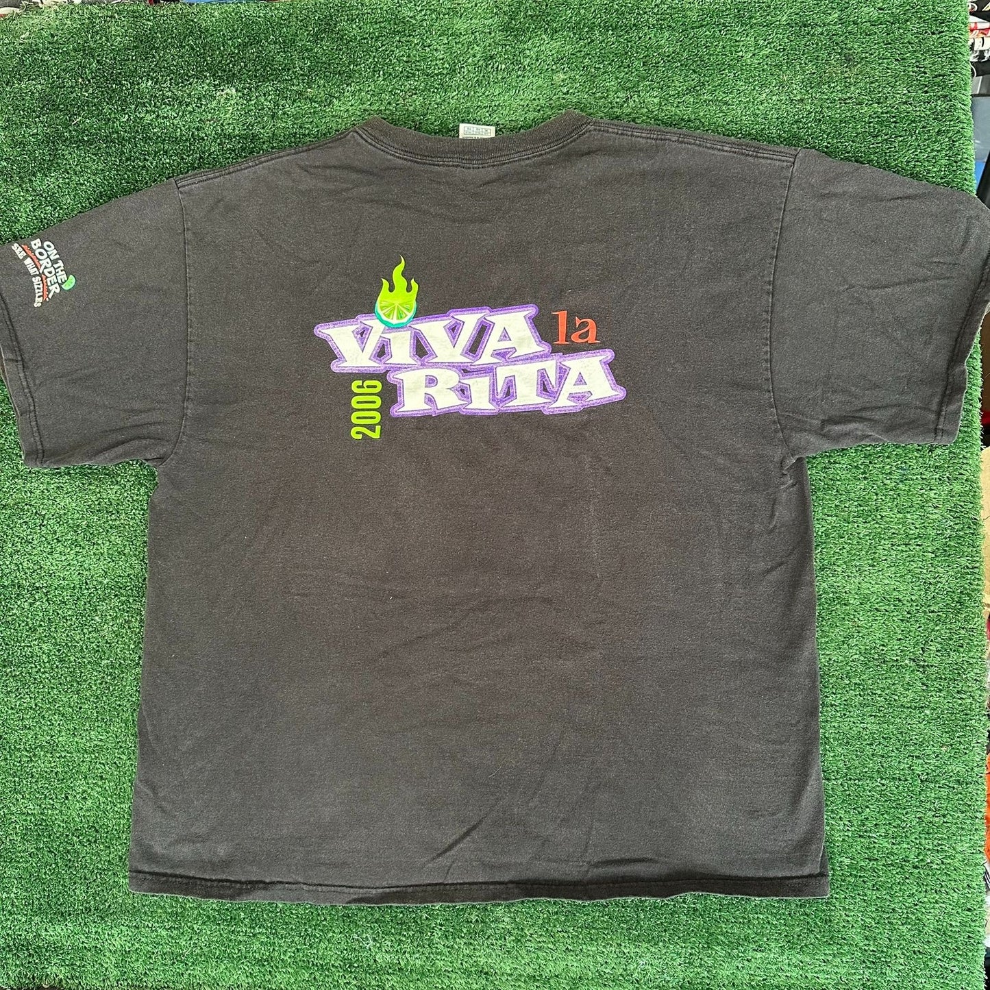 Vintage Y2K I Love Margaritas Quote T-Shirt Summer Grunge Humor Faded Black XL