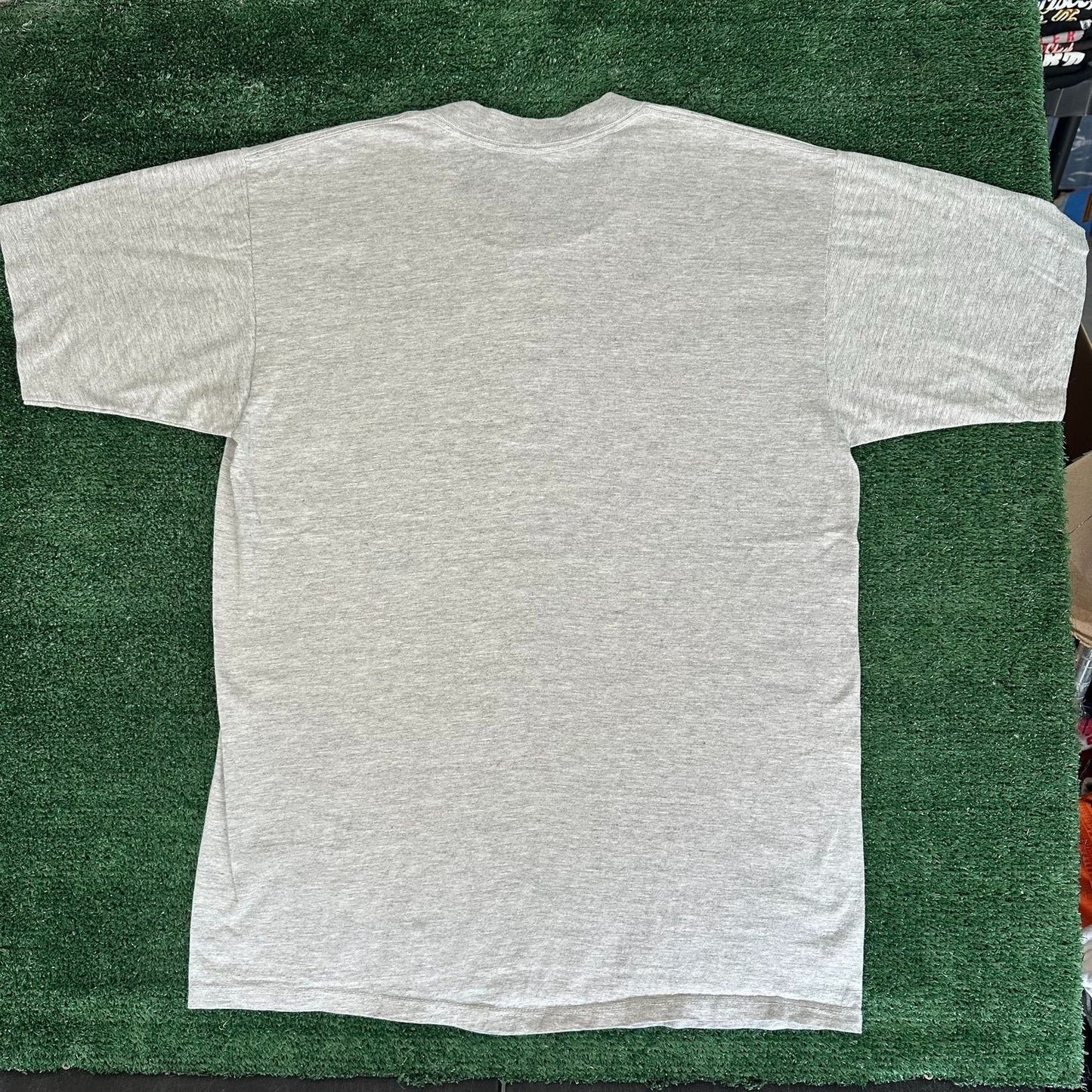 Vintage 90s Pennsylvania Dutch Amish T-Shirt Single Stitch Gray XL Americana