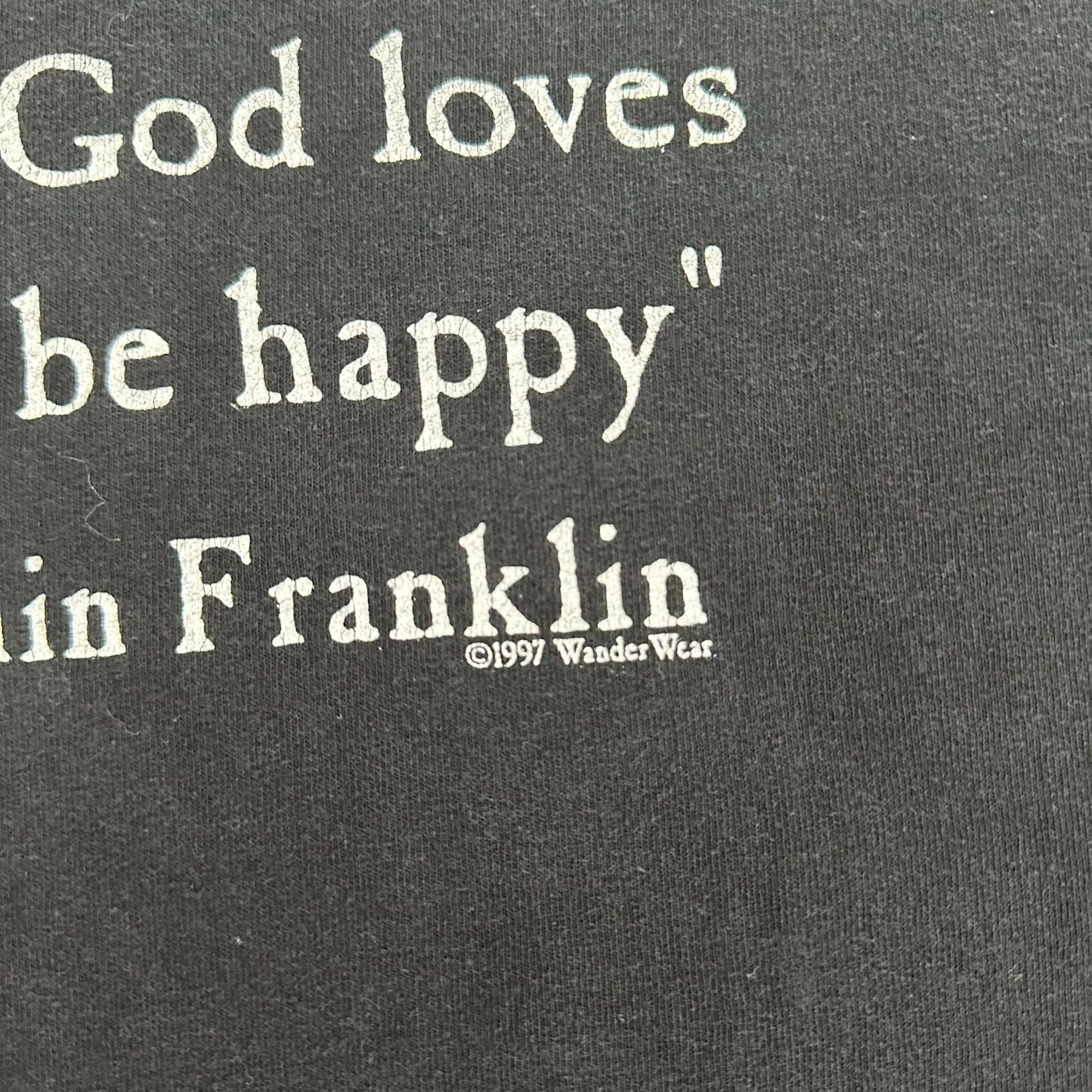 Vintage 90s Ironic Quote Grunge T-Shirt Satire Skate Humor Benjamin Franklin