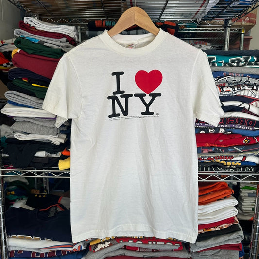 Vintage 90s I Love NY Souvenir T-Shirt Heart New York Tourist White S Streetwear